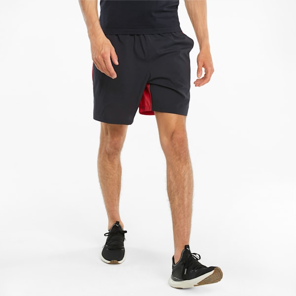 Printed 8" Woven Men's Training Shorts, Puma Black-IntenseRed AOP Q3, extralarge